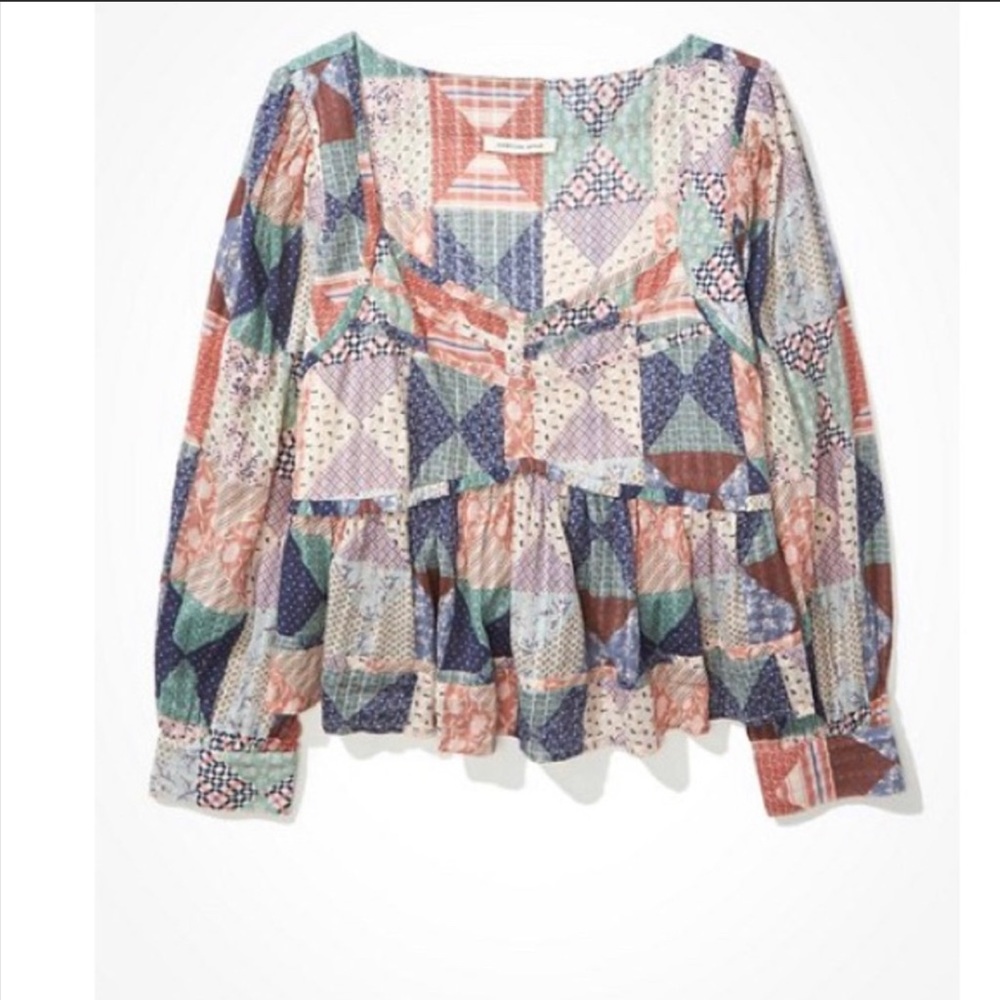 American Eagle Patch Blouse